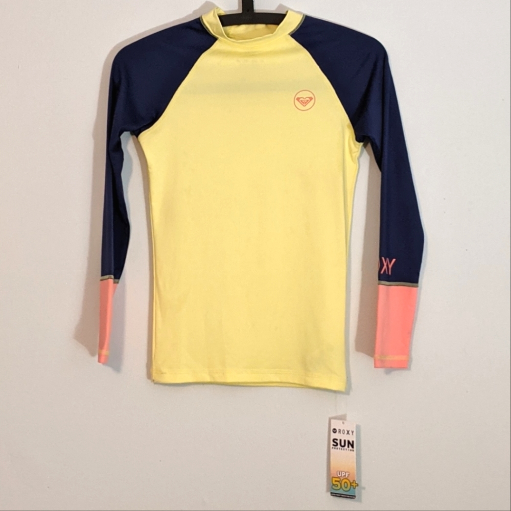 Roxy Girls Sea Bound Long Sleeve Rashguard- Size 14/XL